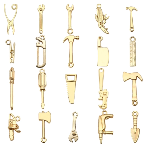 Zinc Alloy Miniature Hardware Tool Charms For DIY Necklace Bracelet Keychain Pendants Hardware Tool Jewelry Making Charms