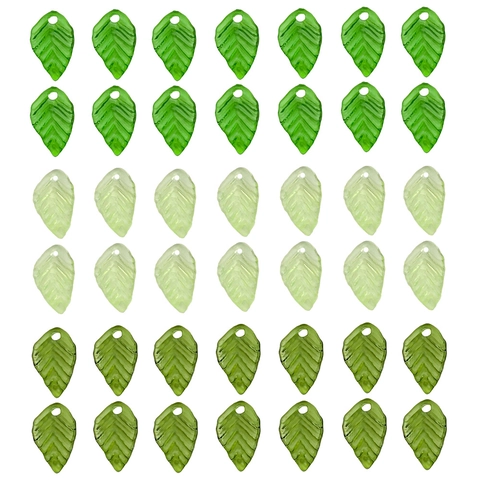 Cuentas de Mini Hoja de Árbol de Acrílico Verde Para Accesorios de Fabricación de Joyas DIY Pendientes Pulsera Surtido