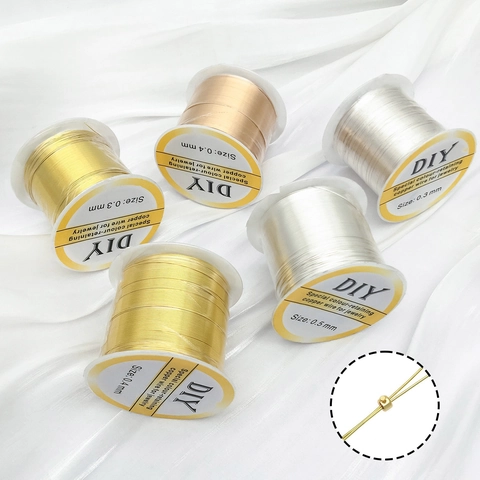 Colour Retaining Copper Wire For Jewelry Making DIY Handmade Gold Silver Plated Beading Craft Wire For Jewelry Supply