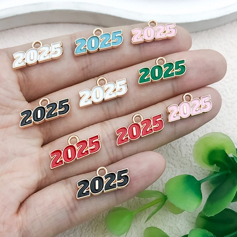 Lega Smalto 2025 2026 Anno Souvenir Numero Pendenti Charms Per Fai Da Te Collana Bracciale Portachiavi Gioielli Che Fanno Accessorio