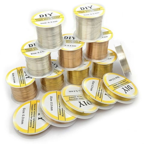 Colour Retaining Copper Wire For Jewelry Making DIY Handmade Gold Silver Plated Beading Craft Wire For Jewelry Supply