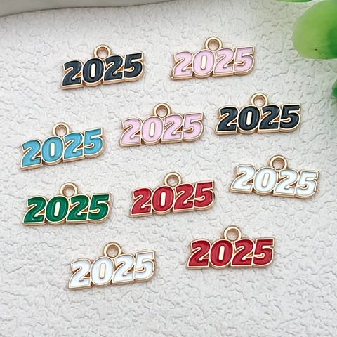 Lega Smalto 2025 2026 Anno Souvenir Numero Pendenti Charms Per Fai Da Te Collana Bracciale Portachiavi Gioielli Che Fanno Accessorio