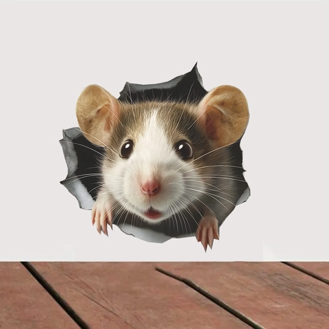 Adesivo da Parete 3D Creativo Buco del Topo Decalcomania in PVC Removibile per Camera dei Bambini Soggiorno Decorazioni Casa