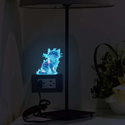 Kreative Katze Leuchtende Wandaufkleber Blaues Sternenhimmel Muster Leuchtet Im Dunkeln PVC Schalter Dekor Für Schlafzimmer Wohnzimmer Haus Kunst Aufkleber