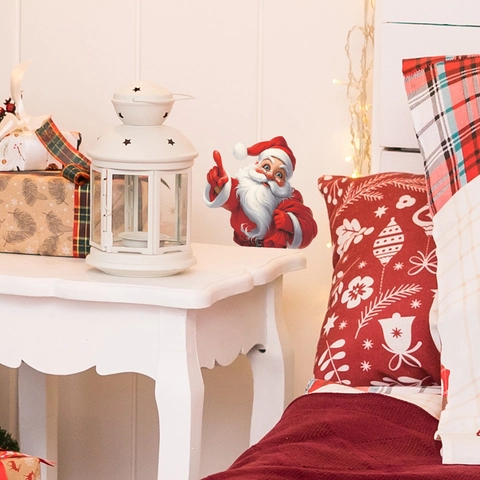 Pegatina de Interruptor de Papá Noel de Navidad PVC Autoadhesiva Pared Para Decoración Hogar Fiesta Impermeable