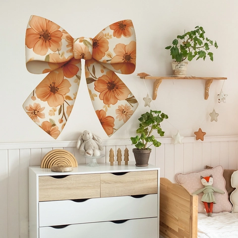 Grandi Adesivi Murali con Fiocco Floreale Rimovibili in PVC Autoadesivi per Camera dei Bambini Decorazione per la Casa HY-L068