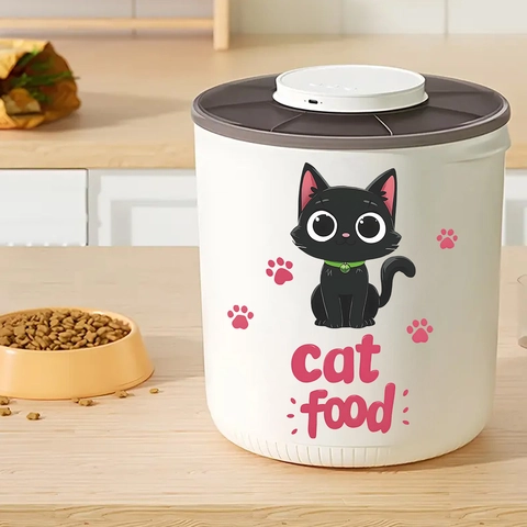 Cartoon Cat Food Box Pattern Wall Sticker PVC Self Adhesive Removable Home Kitchen Decor Decal For Smooth Furniture Surface