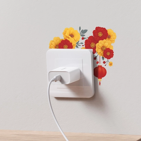 Chinesische Pflaumenblüte Blume Schalter Wandtattoo PVC Abnehmbare Home Decor Steckdose Aufkleber Rote Laterne Muster Selbstklebend