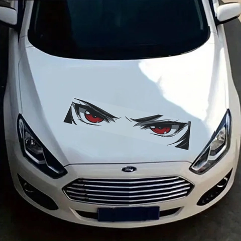 Anime Frowning Red Eyes Car Sticker PVC Decal For Auto Hood Window Home Wall Decoration Self Adhesive Cartoon Eye Decal