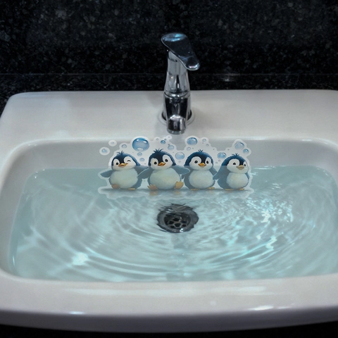Pegatinas de Pared de Pingüino Luminoso Glow In The Dark Animal de Dibujos Animados PVC Pegatinas de Inodoro para Niños Baño Hogar