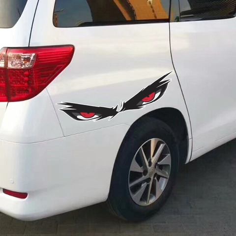 Fierce Red Devil Eyes Car Sticker Waterproof PVC Personality Auto Decal For Windows Body Home Decoration Wall Stickers