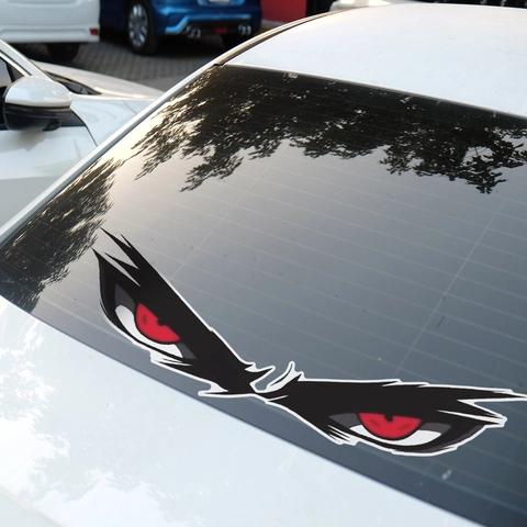 Fierce Red Devil Eyes Car Sticker Waterproof PVC Personality Auto Decal For Windows Body Home Decoration Wall Stickers