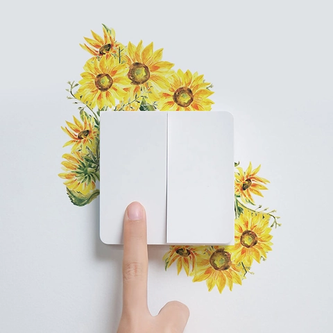 Aquarell Sonnenblume Schalter Aufkleber PVC Handbemalte Florale Wandtattoo Für Schlafzimmer Wohnzimmer Eingang Home Decor Accessoire