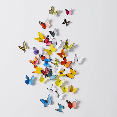 3D Schmetterling Wandsticker PVC Bemalt Wasserdicht Abnehmbare Wandtattoos Für Schlafzimmer Wohnzimmer Dekoration Home Decor Kunst