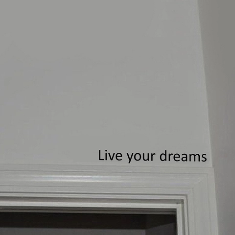 Live Your Dreams Motivational Quote Wall Sticker PVC Removable Decal For Bedroom Living Room Office Home Art Decor Black