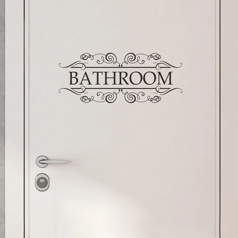 PVC Badkamer Deursticker Zwarte Letters Engelse Slogan Muursticker Verwijderbaar Waterdicht Huis Toilet Decor Sign Sticker