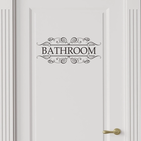 PVC Badkamer Deursticker Zwarte Letters Engelse Slogan Muursticker Verwijderbaar Waterdicht Huis Toilet Decor Sign Sticker