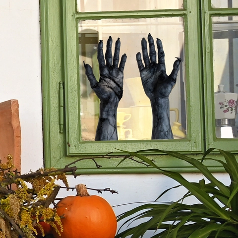 Halloween Horror Zombie Arme Statische Fensteraufkleber Realistische Dämonenhände UV Statische PVC Abziehbilder Für Heimglasfenster
