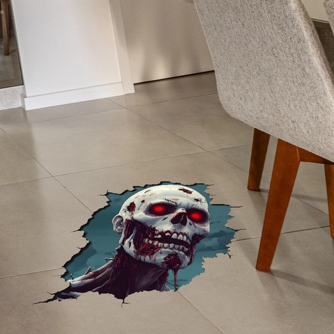 3D Horror Zombie Totenkopf Bodenaufkleber Wasserdicht PVC Abnehmbar Wandtattoo Halloween Party Home Dekor Blutiges Monster Aufkleber