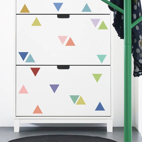 Colorful Nordic Triangle Wall Stickers Multicolor PVC Self Adhesive Geometric Furniture Decal For Kids Room Home Decoration