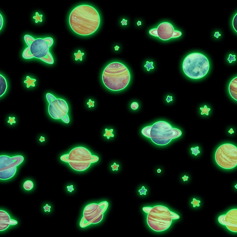 Luminous Planet Wall Stickers Glow In The Dark Space Star Decals PVC Luminous Solar System Decoration For Kids Bedroom