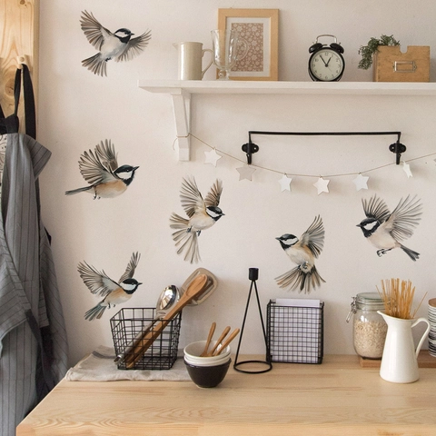 Moderne PVC Fliegende Vögel Wandtattoo Selbstklebend Elstern Natur Aufkleber Für Wohnzimmer Schlafzimmer Home Dekoration Wandbild