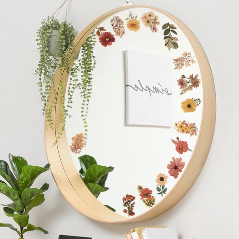 Watercolor Flower Wall Stickers PVC Self Adhesive Floral Decals For Bedroom Living Room Mirror Wardrobe Home Decoration