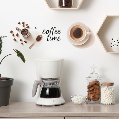 Coffee Time 3D Visual Effect Wall Sticker Removable PVC Decal Coffee Theme Decor For Kitchen Cafe Restaurant Wall Art