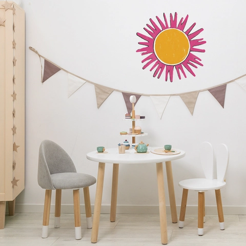 Cartoon Sun Wall Sticker PVC Removable Decal For Kids Room Bedroom Nursery Home Decoration Modern Minimalist Art Wall Poster