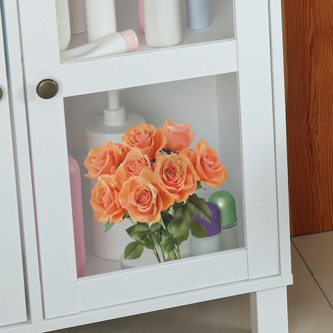 Oranje Roos Bloem Toiletsticker PVC Verwijderbaar Waterdicht Badkamer Decor Zelfklevende Muursticker Voor Toilet Thuis