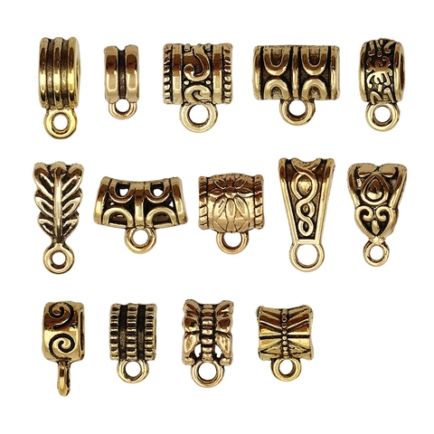 Antiek Goud Zilver Legering Lus Kralen Voor Sieraden Maken DIY Ketting Armband Connector Grote Gat Tussenkralen Vintage Reliëf Patroon