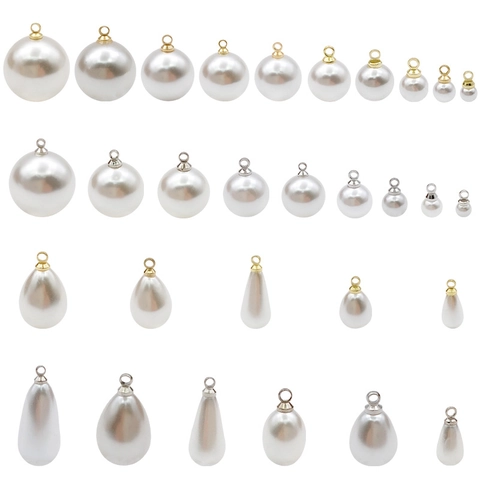 Pendentifs en Perles Artificielles Avec Capuchons en Alliage Tailles et Formes Mixtes pour DIY Fabrication de Bijoux Collier Boucles d'Oreilles Accessoires