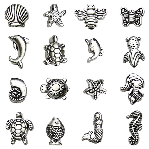 Vintage Antiek Zilver Legering Oceaan Dier Tussenkralen Marine Zeester Goudvis Schelp Zeemeermin Voor DIY Sieraden Maken