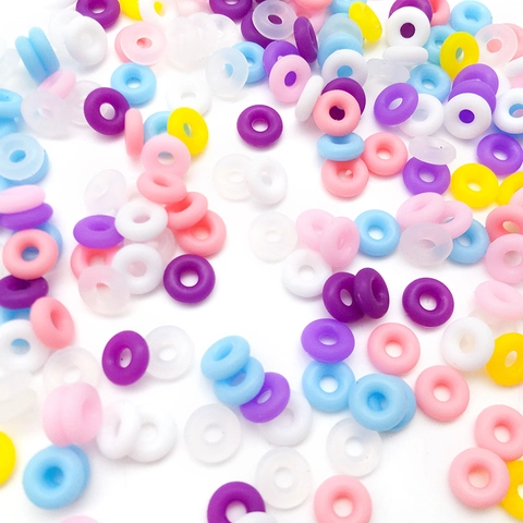 Silicone Positioning Beads O-Ring Macaron Colors DIY Bracelet Necklace Fixed Spacer Beads Jewelry Making Findings Round