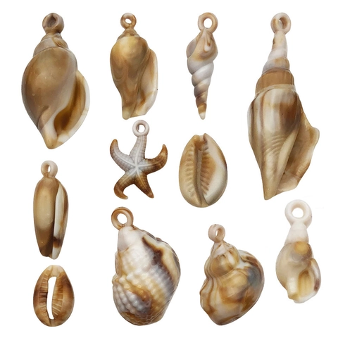 Breloques en Acrylique Style Marin Coquillage Étoile de Mer pour Création de Bijoux DIY Pendentifs Réalistes de Vie Marine pour Bracelet Porte-clés Collier Accessoires