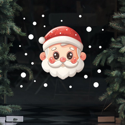 Cartoon Kerstman Kerst Raamstickers Statische Adsorptie PVC Stickers Sneeuwvlok Decor Voor Glas Spiegel Huis Decoratie