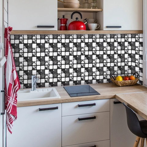 Moderni Adesivi Murali Mosaico di Ciottoli Impermeabile PVC Autoadesivo Decalcomanie per Piastrelle per Cucina Bagno Decorazione