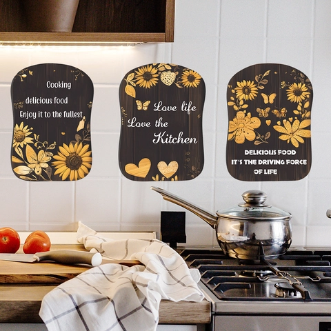 Sunflower Inspirational Quote Kitchen Wall Stickers Waterproof PVC Butterfly Flower Lettering Decals For Home Decoration