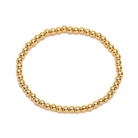 Minimalista Cobre Cuenta Redonda Pulsera Y Pendientes de Botón Conjunto Joyas Pulido Chapado Oro Plata Moda Mujer