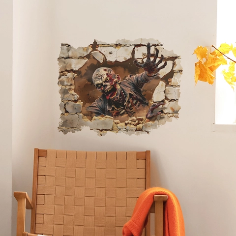 3D Halloween Zombie Muursticker PVC Horror Enge Geest Muurstickers Voor Thuis Slaapkamer Woonkamer Feest Decoratie