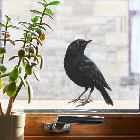Realistische Zwarte Vogel Venstersticker Statische PVC Sticker Anti-Collisie Glassticker Voor Thuis Kantoor Decoratie
