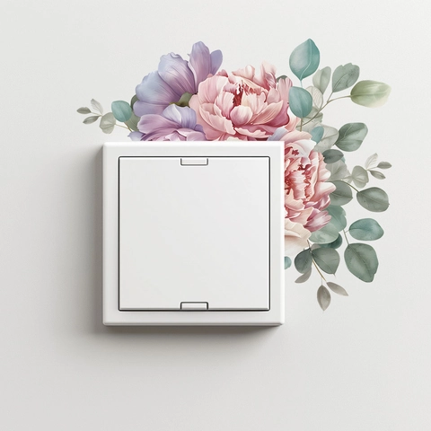 Watercolor Floral Leaves Light Switch Sticker PVC Waterproof Wall Decal For Living Room Bedroom Home Decoration MG-KG027