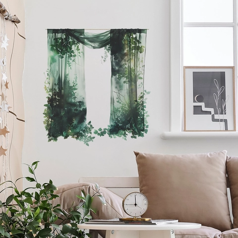 Botanische Grüne Blatt Wandaufkleber Abnehmbare PVC Selbstklebende Wandtattoos Für Wohnzimmer Schlafzimmer Home Decor Wandbild