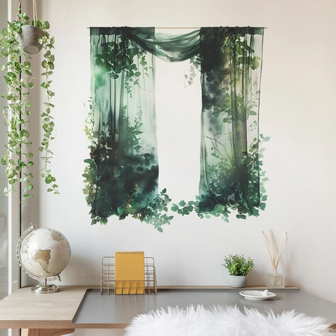 Botanische Grüne Blatt Wandaufkleber Abnehmbare PVC Selbstklebende Wandtattoos Für Wohnzimmer Schlafzimmer Home Decor Wandbild
