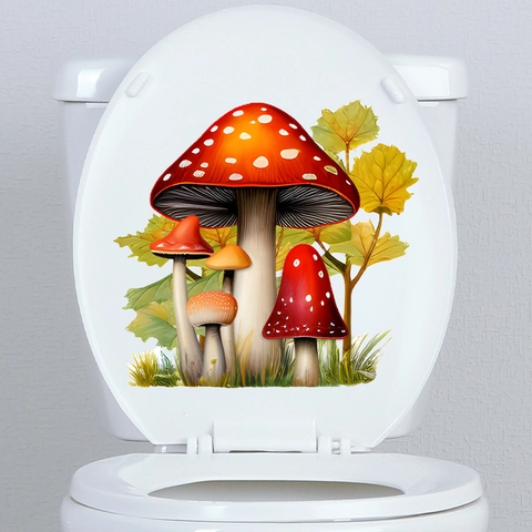 Adesivo Da Parete Luminoso Fungo Rosso Cartone Animato Glow In The Dark PVC Farfalla Decalcomania Decorativa Per Bagno WC