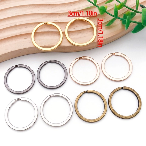 Modern Metal Flat Split Key Ring For DIY Keychain Making Polished Keyring Connectors Hardware Accessories For Key Organization