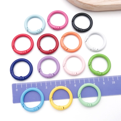 Mosquetón de Resorte Redondo de Aleación de Zinc Anillo O Multicolor Gancho de Resorte para Fabricación de Joyas DIY Accesorios de Bolso