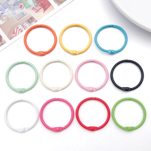 Bunte Metall Binderinge Für Loseblatt DIY Scrapbook Lackierte Zinklegierung Buchringe Schlüsselbund Zubehör Schule Bürobedarf