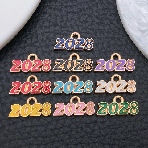 Lega Smalto Anno Numero 2028 2027 2026 2025 Ciondoli Per DIY Collana Bracciale Portachiavi Gioielli Creazione Accessori