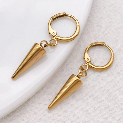 Stainless Steel Punk Spike Cone Pendants DIY Jewelry Accessories Gold Silver Metal Cone Charms For Necklace Bracelet Making